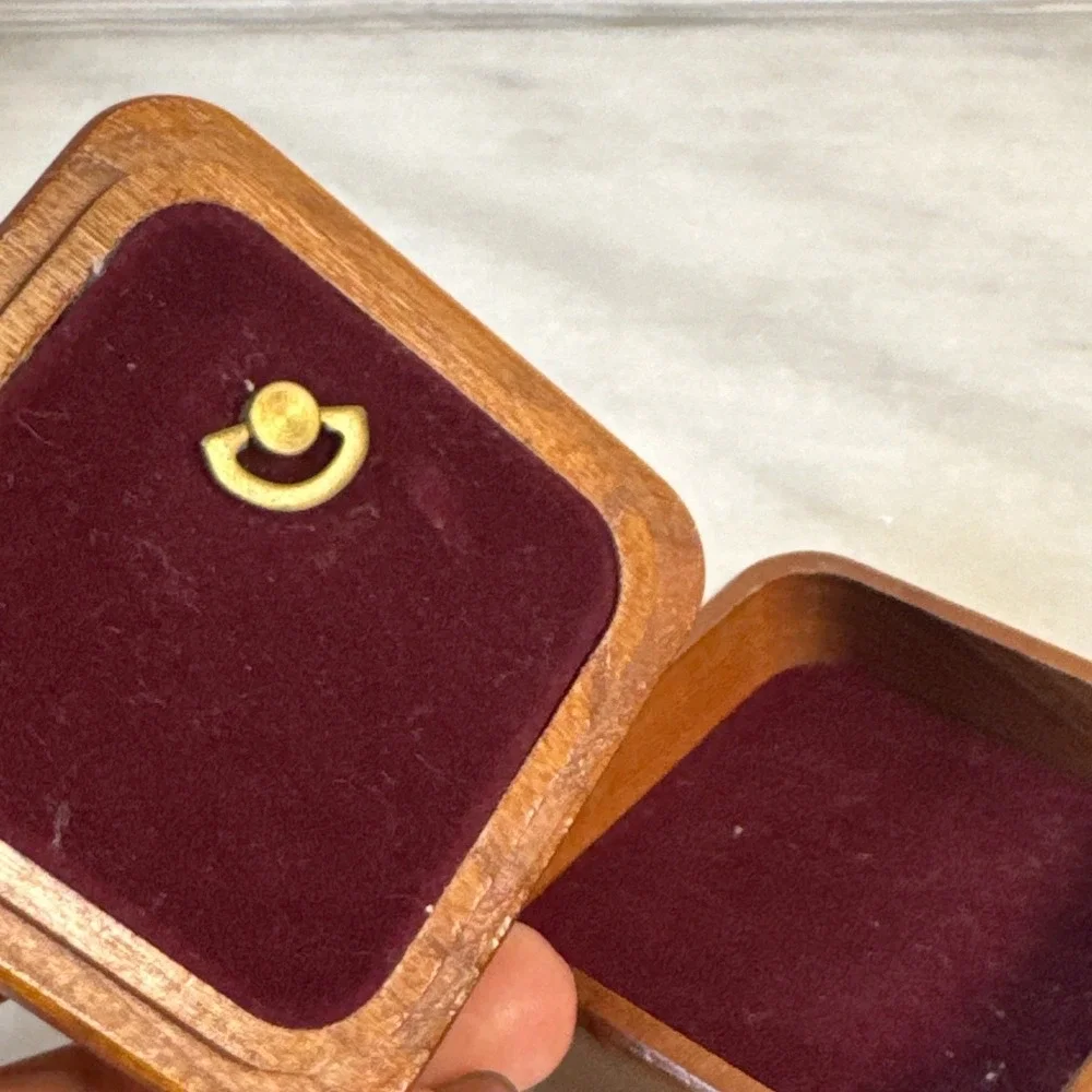 Lily Laser Engraved Music Box Wind up Signed Watkins Wood 2.25
